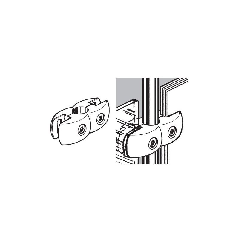 Rohrkugelsystem " Glasbefestigung FI25 " Shop-Zubehör