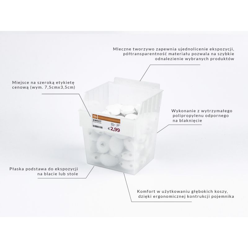 Spacewall-Ladenwände - Körbe und Behälter - Ladenbau