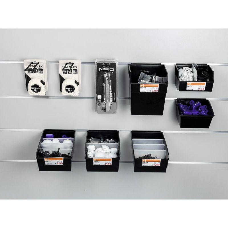 Spacewall-Ladenwände - Körbe und Behälter - Ladenbau