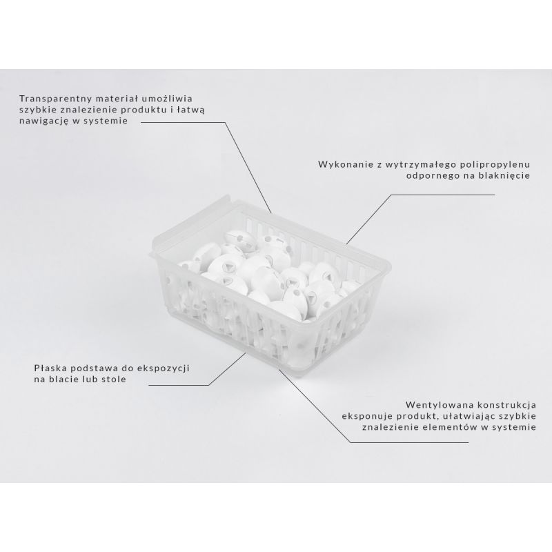 Spacewall-Ladenwände - Körbe und Behälter - Ladenbau