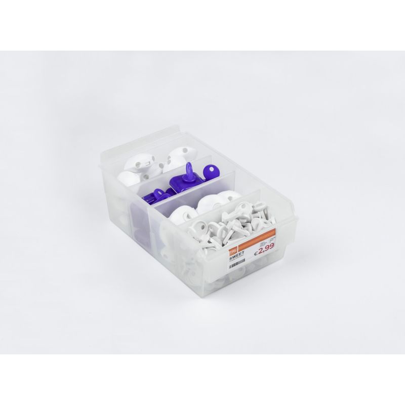 Spacewall-Ladenwände - Körbe und Behälter - Ladenbau