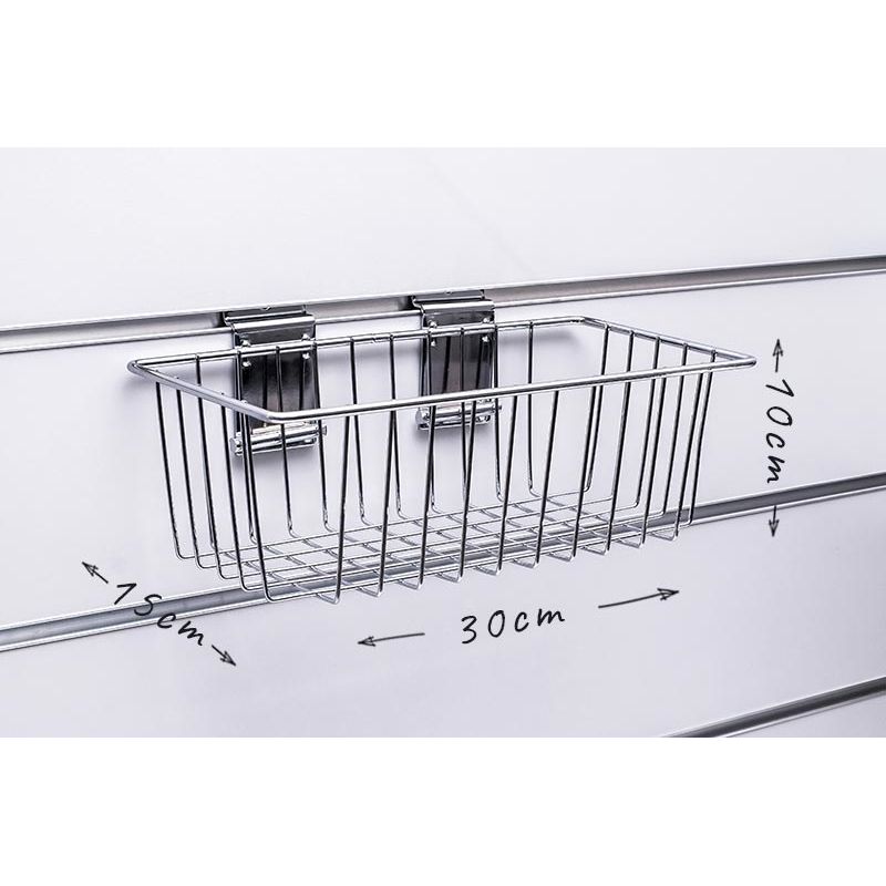 Spacewall-Ladenwände - Körbe und Behälter - Ladenbau