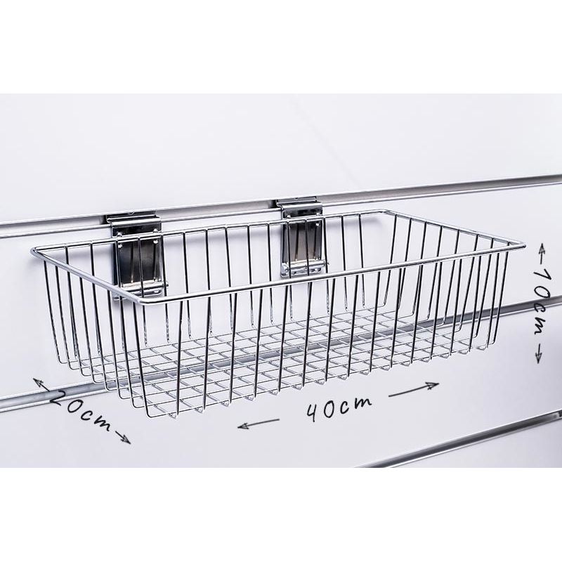 Spacewall-Ladenwände - Körbe und Behälter - Ladenbau