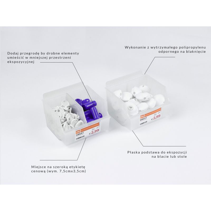 Spacewall-Ladenwände - Körbe und Behälter - Ladenbau