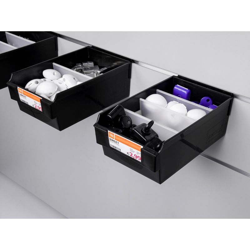 Spacewall-Ladenwände - Körbe und Behälter - Ladenbau