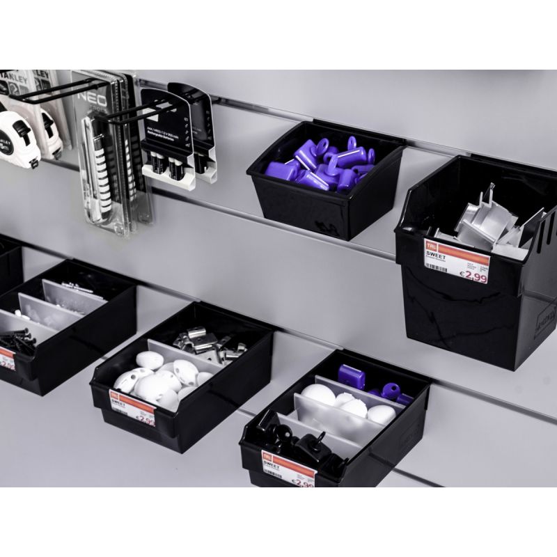 Spacewall-Ladenwände - Körbe und Behälter - Ladenbau