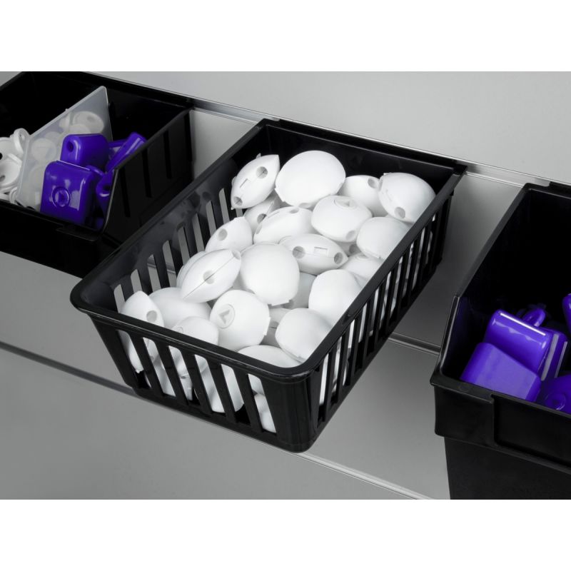 Spacewall-Ladenwände - Körbe und Behälter - Ladenbau