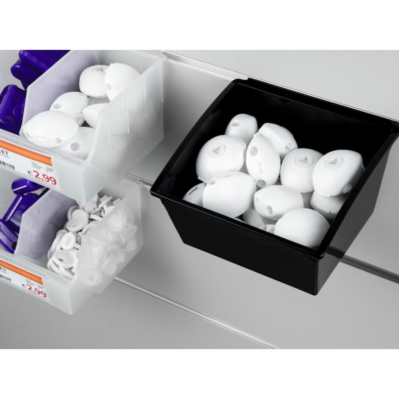 Spacewall-Ladenwände - Körbe und Behälter - Ladenbau