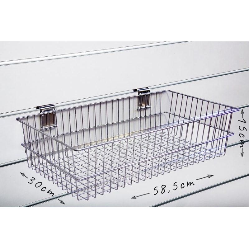 Spacewall-Ladenwände - Körbe und Behälter - Ladenbau