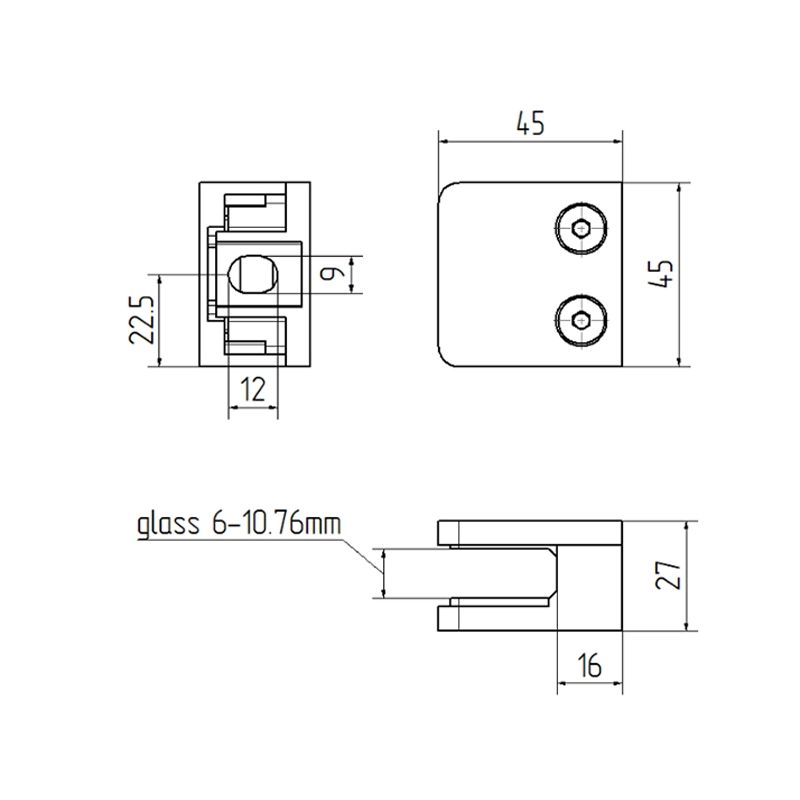 Röhren- und Kugelsystem " Griffe für Flachglas FI25 " Shop-Zubehör