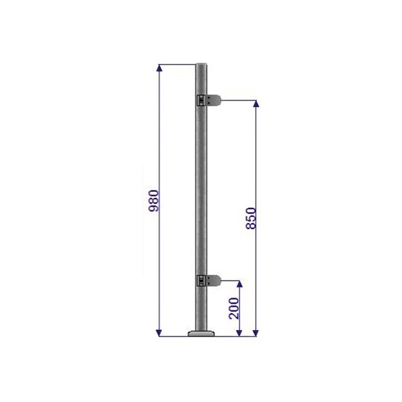 Endpfosten mit zwei Griffen 980mm