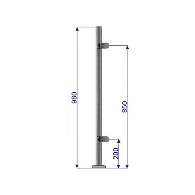 Eckpfosten mit vier Griffen 980mm