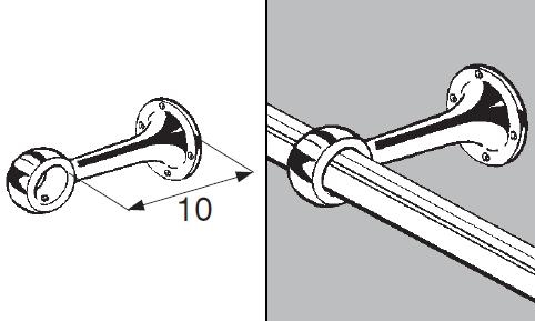 Rohr- und Kugelsystem " Wandhalterungen FI25 " Shop-Zubehör
