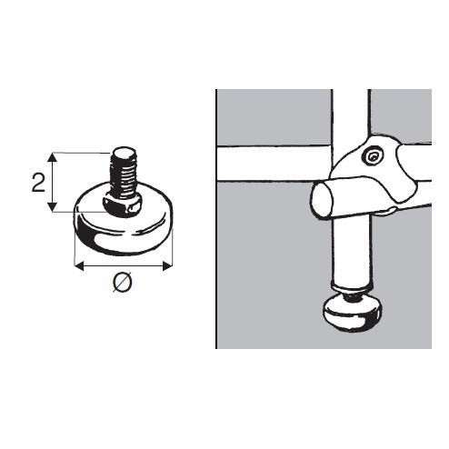 Rohr-Kugel-System " Fußstangen fi25 " Shop-Zubehör