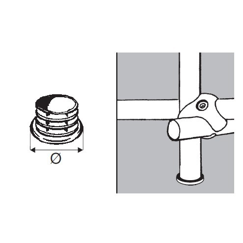 Rohr-Kugel-System " Fußstangen fi25 " Shop-Zubehör
