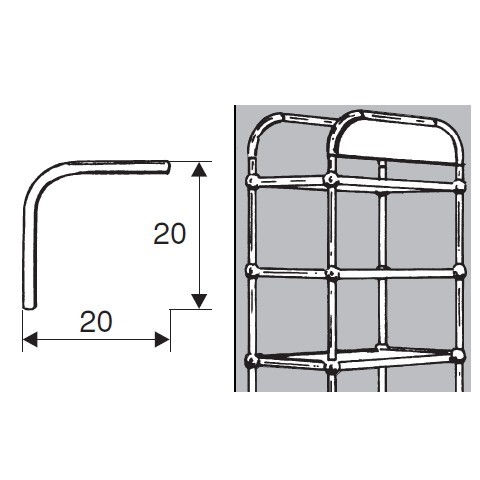 Rohr- und Kugelsystem " Eckstangen fi25 " Shop-Zubehör