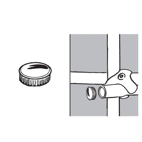 Rohr- und Kugelsystem " Stangenkappen FI25 " Shop-Zubehör