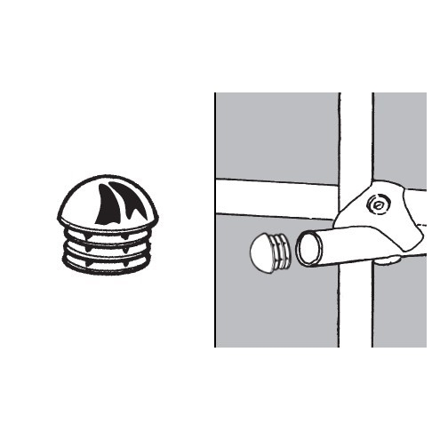 Rohr- und Kugelsystem " Stangenkappen FI25 " Shop-Zubehör