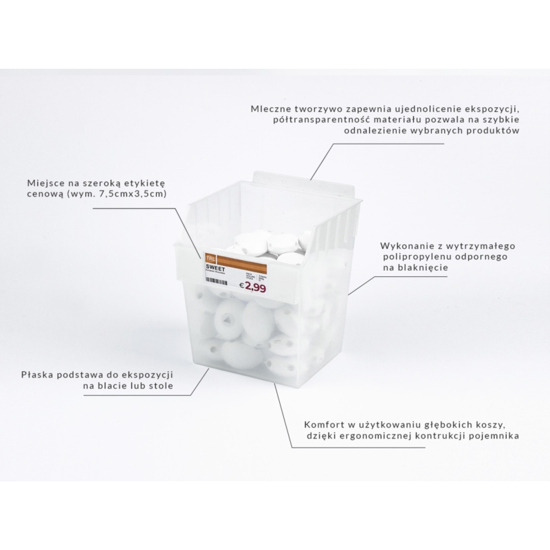 Spacewall-Ladenwände - Körbe und Behälter - Ladenbau