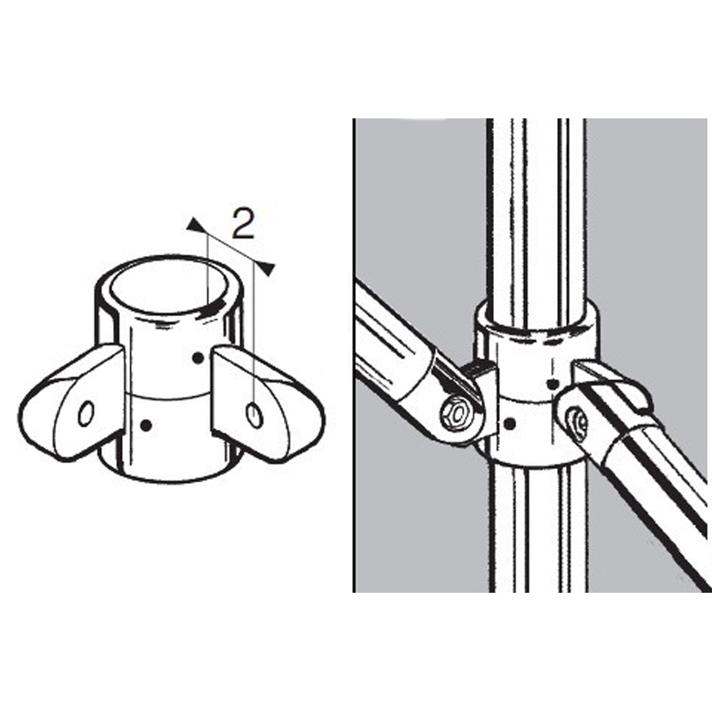 Rohr- und Kugelsystem " Rohrhalter FI32 " Shop-Zubehör