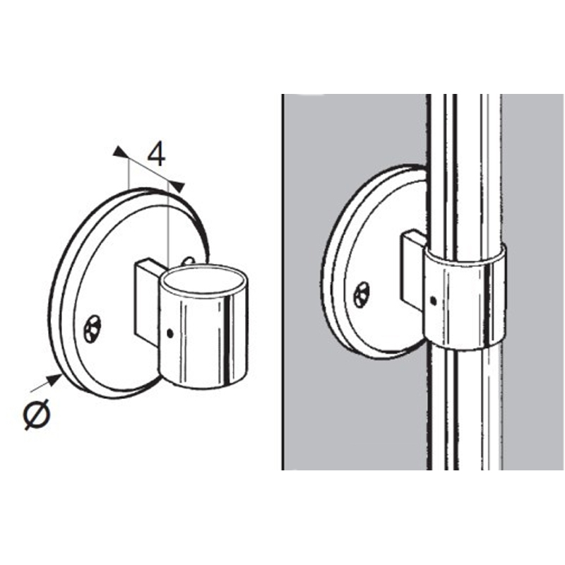 Rohr- und Kugelsystem " Rohrhalter FI50 " Shop-Zubehör