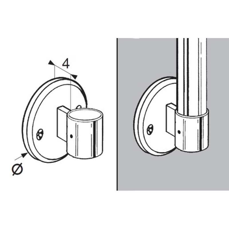 Rohr- und Kugelsystem " Rohrhalter FI50 " Shop-Zubehör