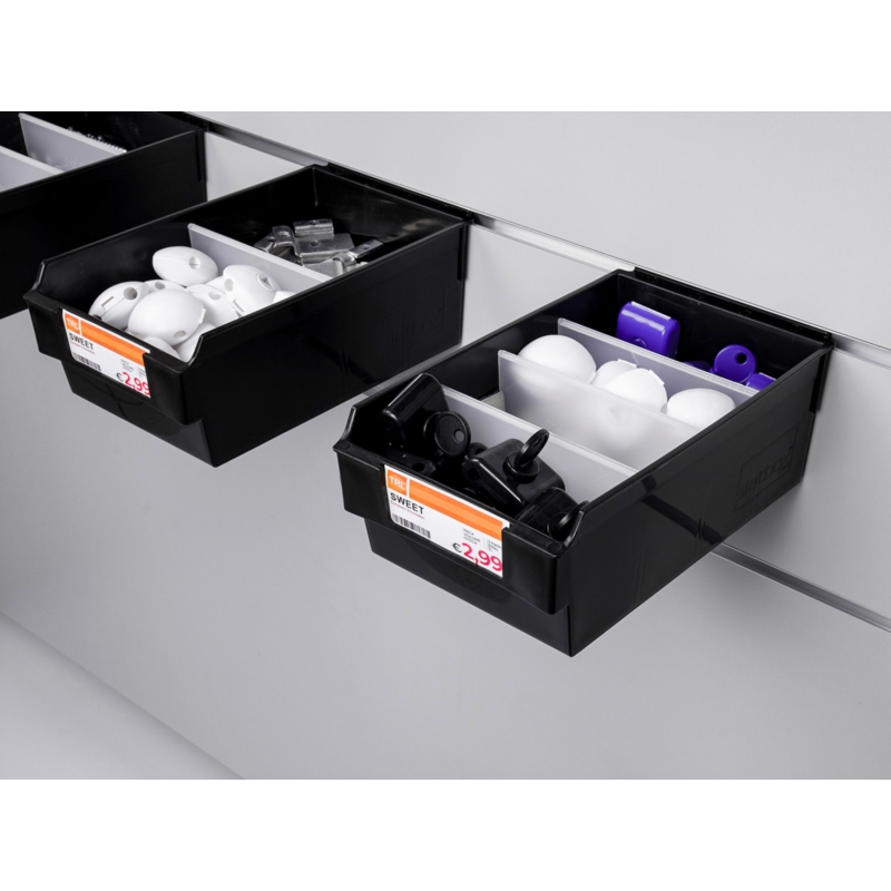 Spacewall-Ladenwände - Körbe und Behälter - Ladenbau