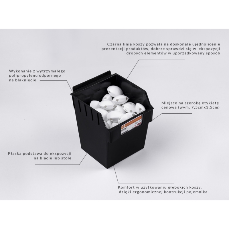 Spacewall-Ladenwände - Körbe und Behälter - Ladenbau