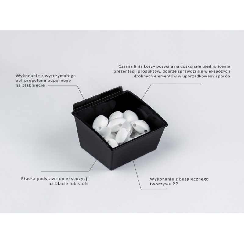 Spacewall-Ladenwände - Körbe und Behälter - Ladenbau