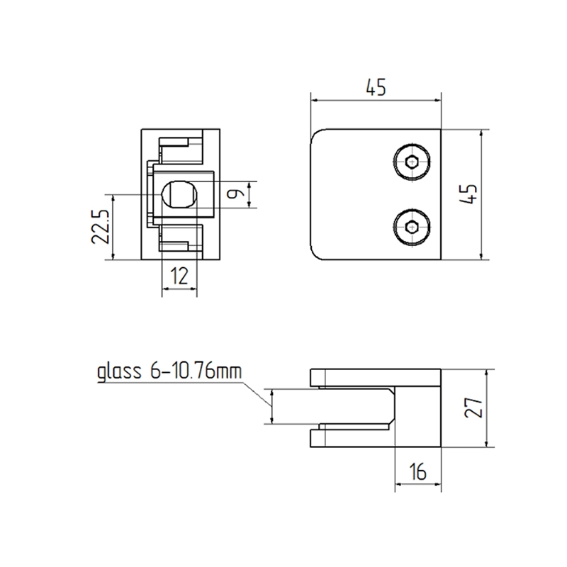 Röhren- und Kugelsystem " Griffe für Flachglas FI25 " Shop-Zubehör