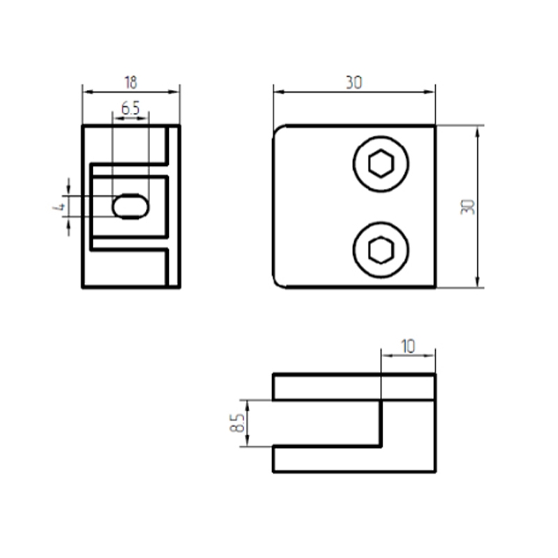 Röhren- und Kugelsystem " Griffe für Flachglas FI25 " Shop-Zubehör