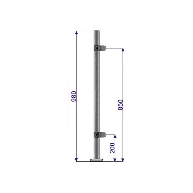 Endpfosten mit zwei Griffen 980mm