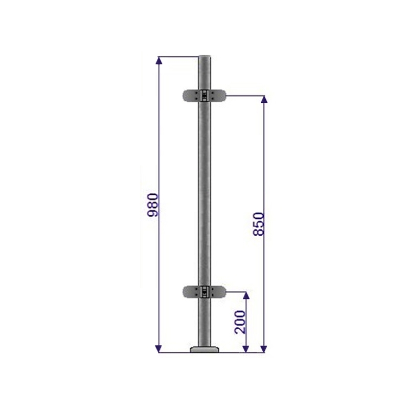 Mittelpfosten mit vier Griffen 980mm
