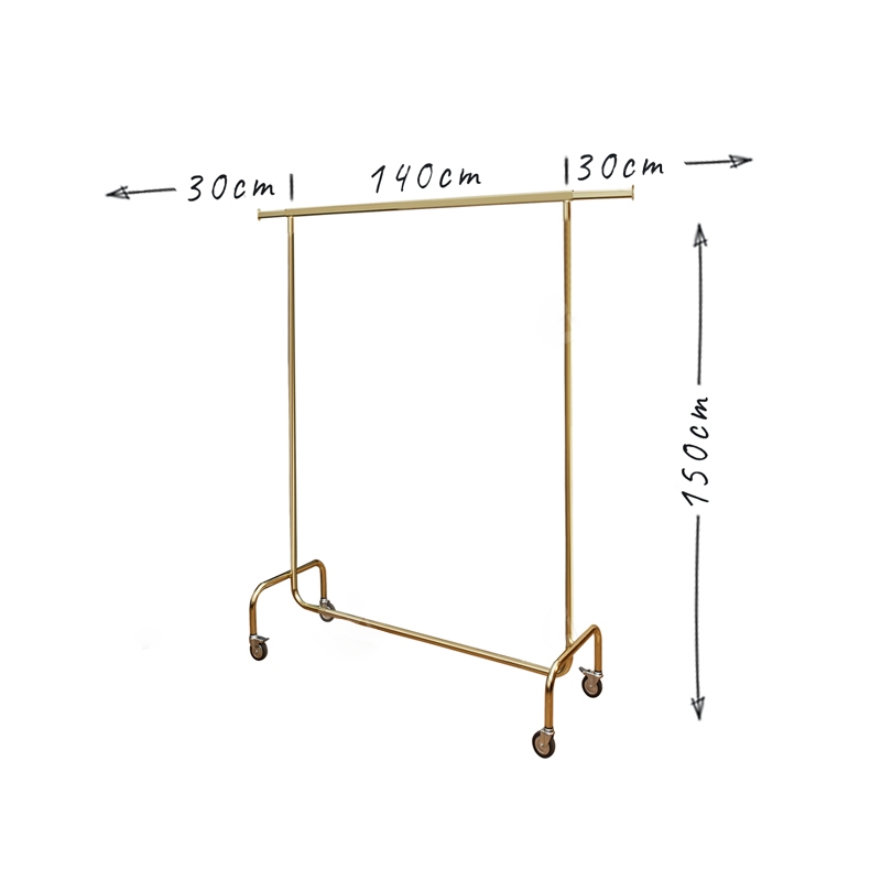 Shop stender auf Rädern 140-200cm gold