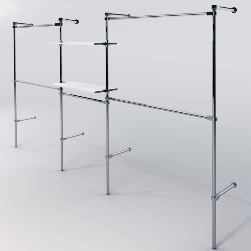 Kleiderbügel für Laden, Kleiderschrank, Regale, Stangen Chrom