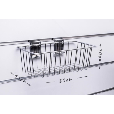 Spacewall-Ladenwände - Körbe und Behälter - Ladenbau