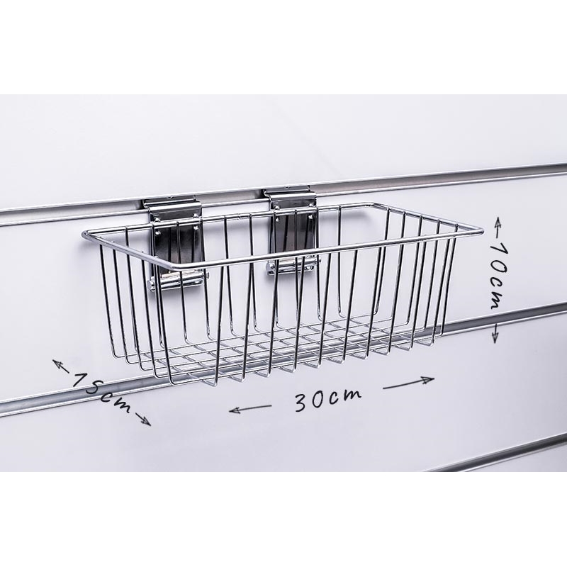 Spacewall-Ladenwände - Körbe und Behälter - Ladenbau