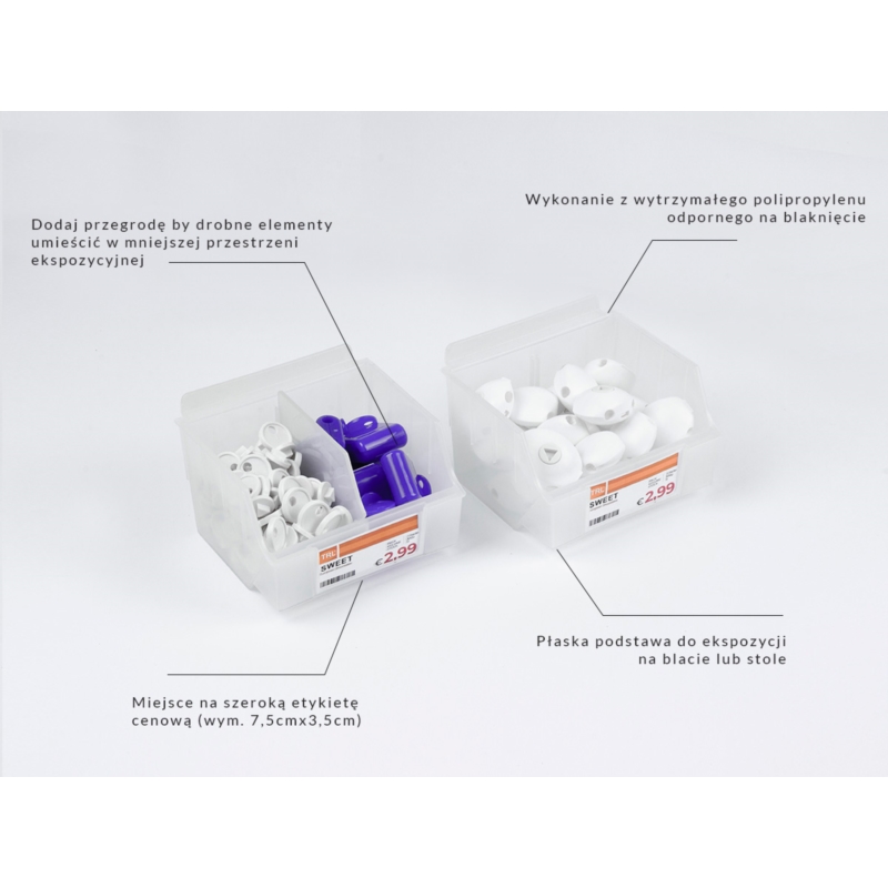 Spacewall-Ladenwände - Körbe und Behälter - Ladenbau