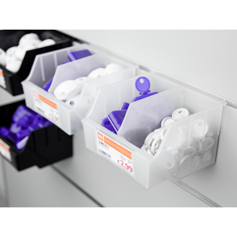 Spacewall-Ladenwände - Körbe und Behälter - Ladenbau