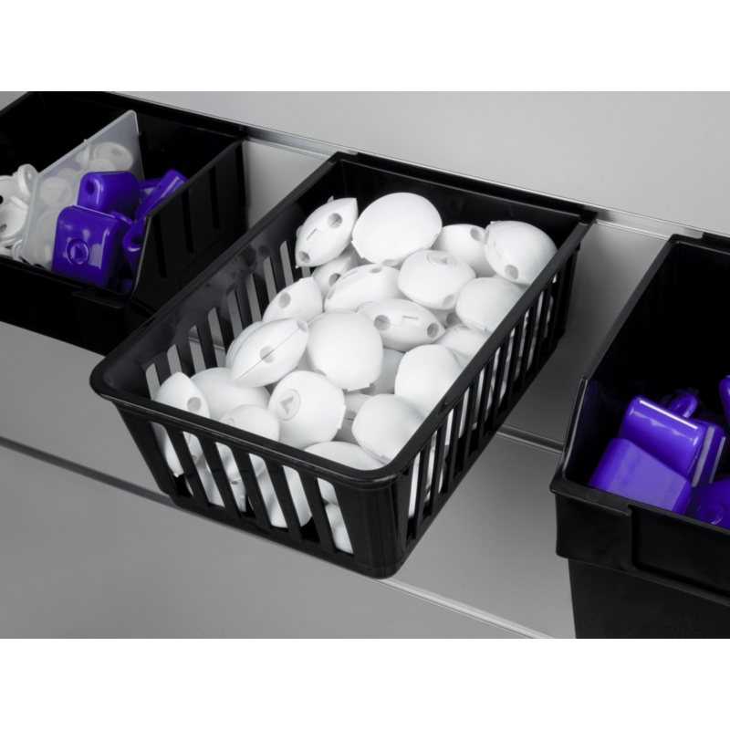 Spacewall-Ladenwände - Körbe und Behälter - Ladenbau