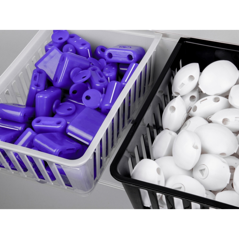 Spacewall-Ladenwände - Körbe und Behälter - Ladenbau