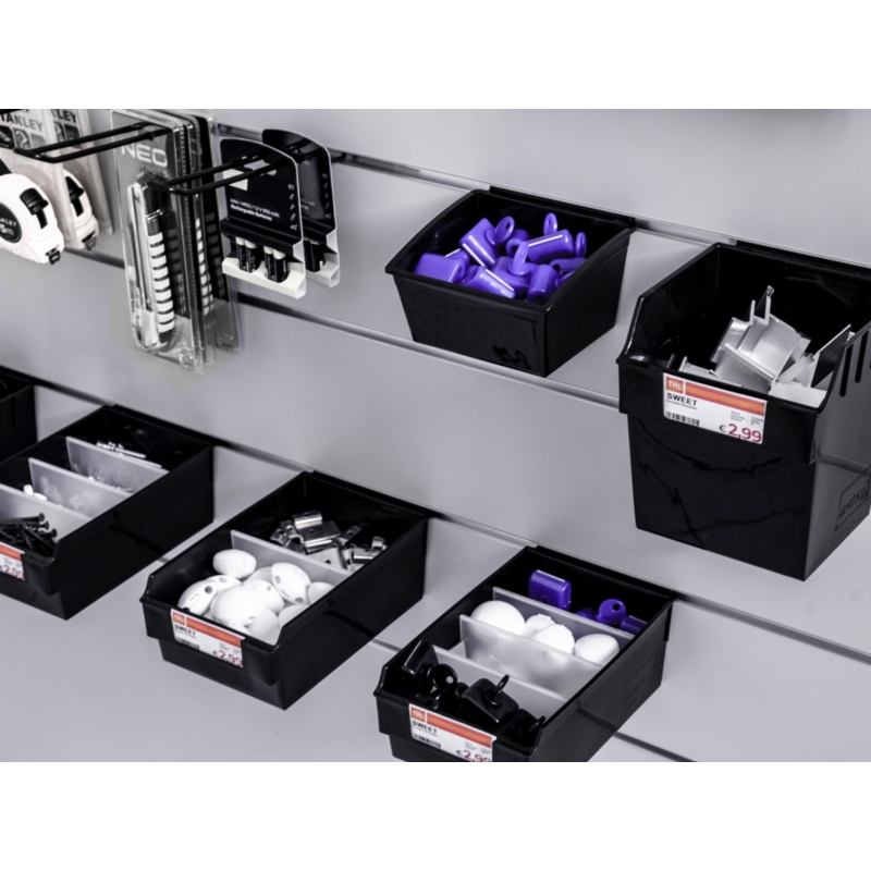 Spacewall-Ladenwände - Körbe und Behälter - Ladenbau