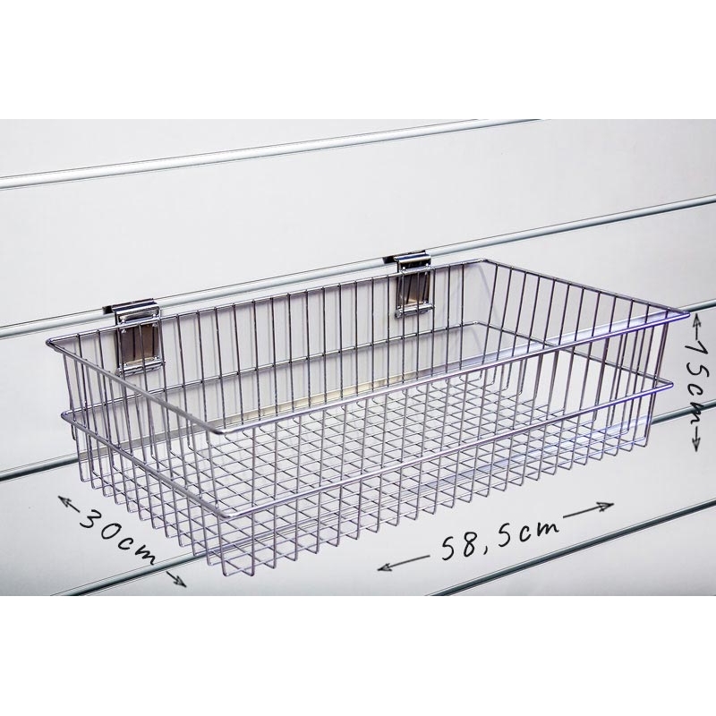 Spacewall-Ladenwände - Körbe und Behälter - Ladenbau