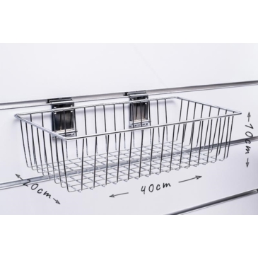 Spacewall-Ladenwände - Körbe und Behälter - Ladenbau