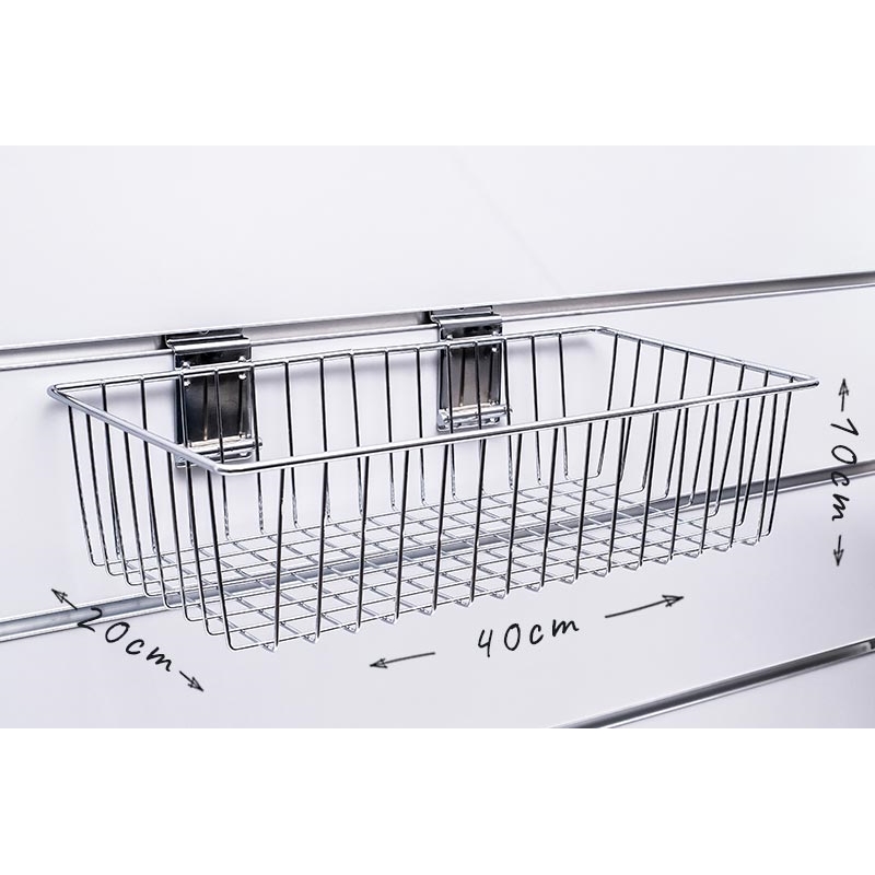 Spacewall-Ladenwände - Körbe und Behälter - Ladenbau