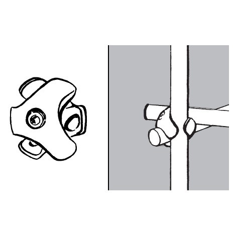 Złącze trzykierunkowe, lewe, do rury fi 25 chrom