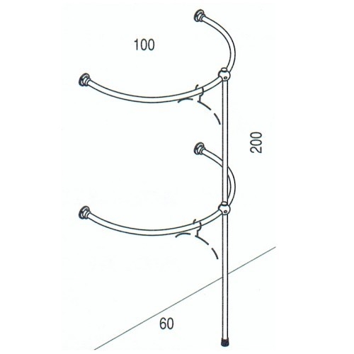 Złącze dwukierunkowe, lewe, do rury fi 25mm, chrom