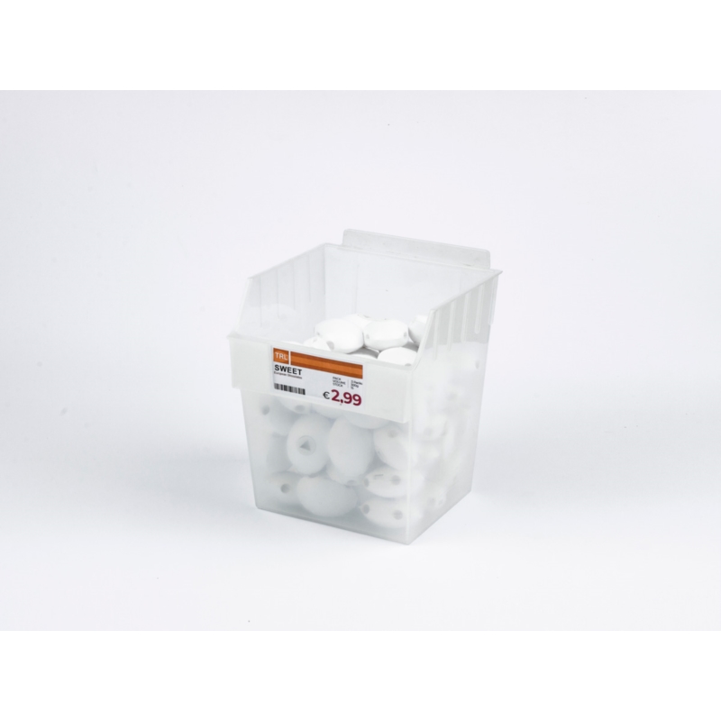 Pojemnik TOP wysoki 15x15x18cm bezbarwny mleczny