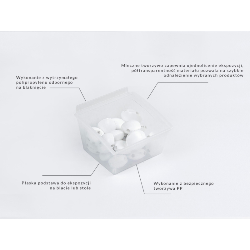 Pojemnik SLIM Slatwall 14x14x10cm bezbarwny