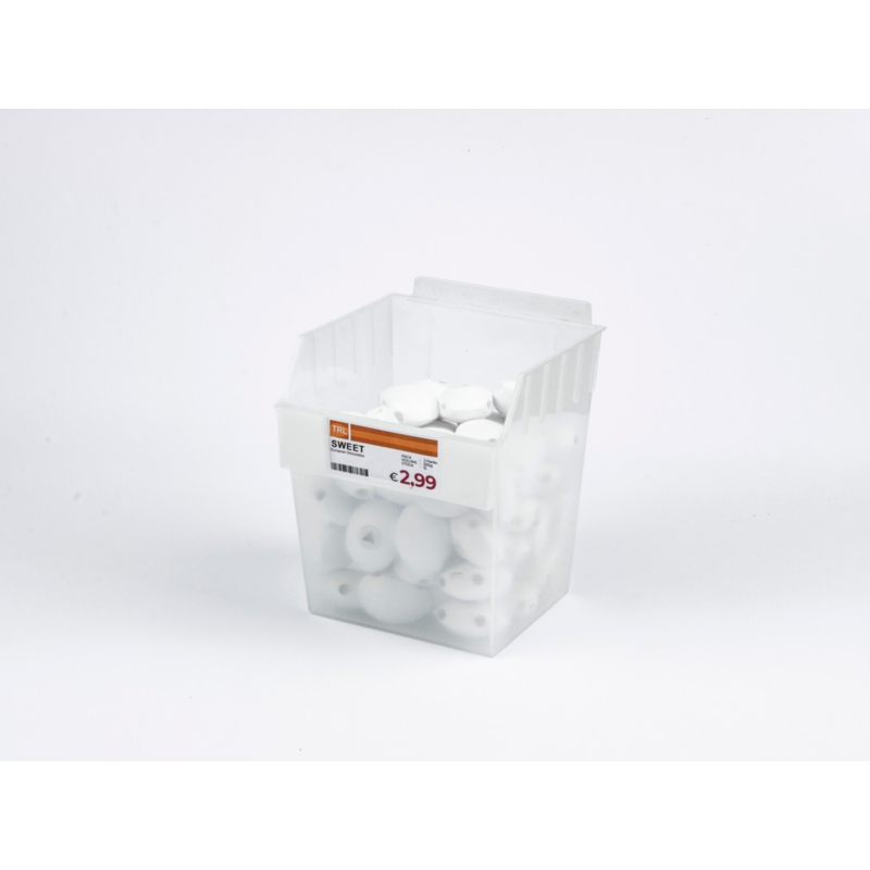 Pojemnik TOP wysoki 15x15x18cm bezbarwny mleczny